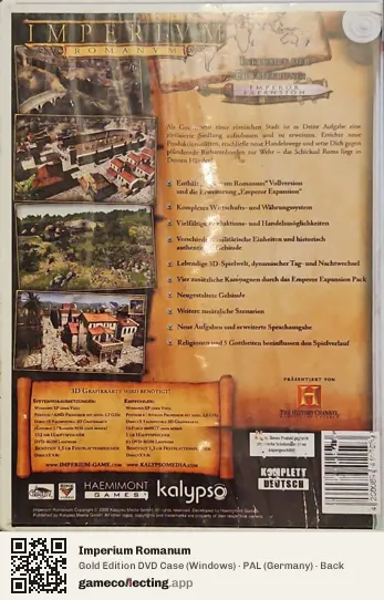 Imperium Romanum Computer, Germany box back