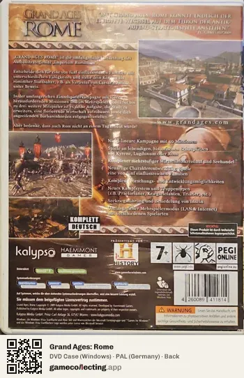 Grand Ages: Rome Computer, Germany box back
