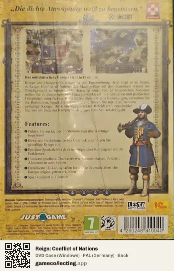 Reign: Conflict of Nations Computer, Germany box back