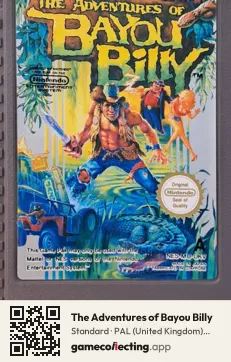 The Adventures of Bayou Billy Nintendo Entertainment System, PAL cartridge label