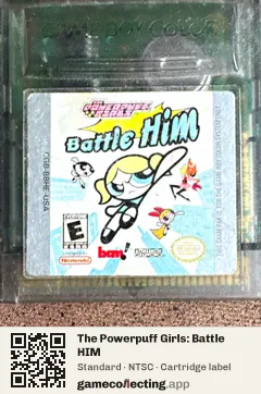 The Powerpuff Girls: Battle HIM Game Boy Color, NTSC cartridge label