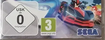 Team Sonic Racing, the USK square on its front