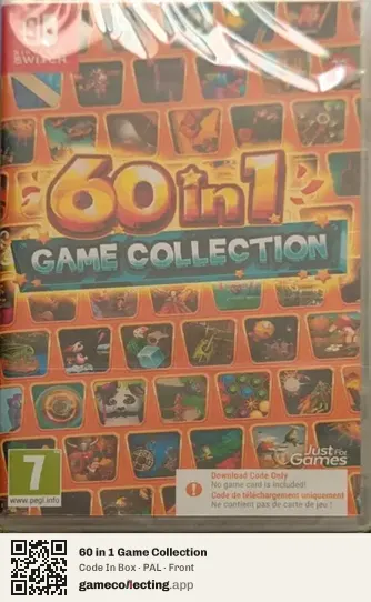 60 in 1 Game Collection Nintendo Switch, PAL box front