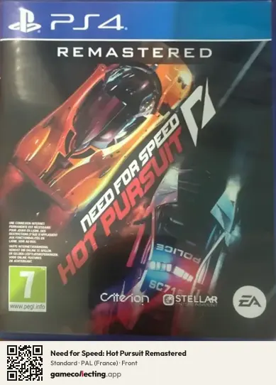 Need for Speed: Hot Pursuit Remastered PlayStation 4, France box front