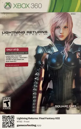 Lightning Returns: Final Fantasy XIII Xbox 360, NTSC box front