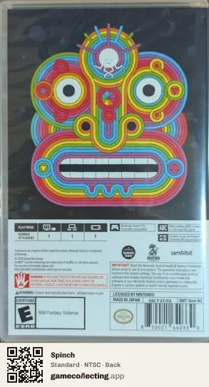 Spinch Nintendo Switch, NTSC box back