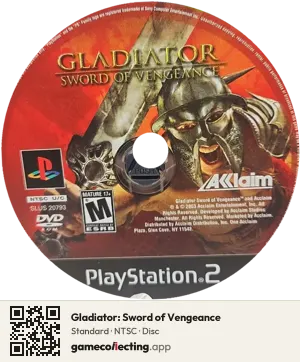 Gladiator: Sword of Vengeance PlayStation 2, NTSC disc