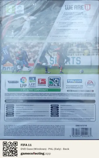 FIFA 11 Computer, Italy box back