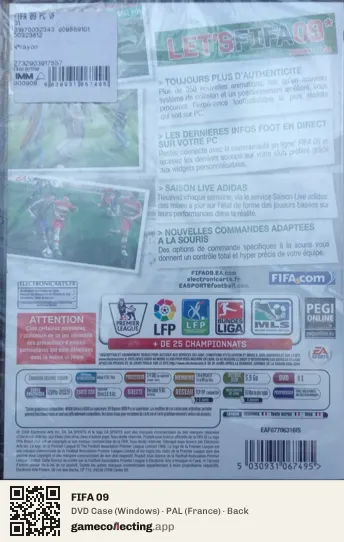 FIFA 09 Computer, France box back
