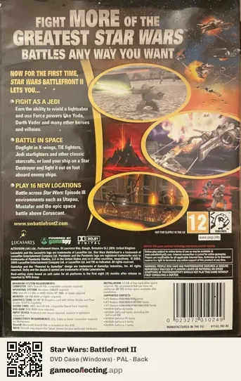 Star Wars: Battlefront II Computer, PAL box back