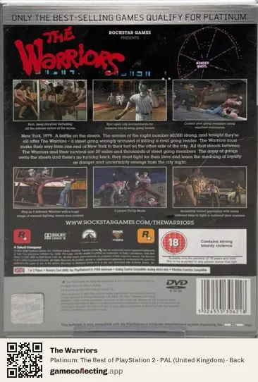 The Warriors PlayStation 2, United Kingdom box back