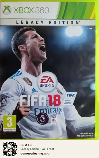 FIFA 18 Xbox 360, PAL box front