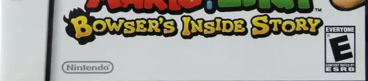 Mario & Luigi: Bowser's Inside Story, the ESRB box on its front