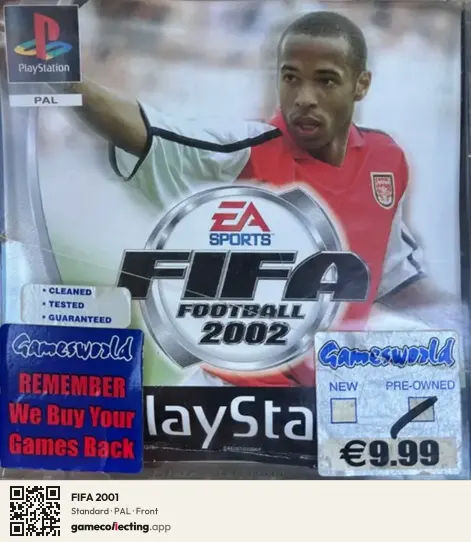 FIFA 2001 PlayStation, PAL box front