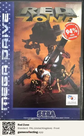 Red Zone Sega Mega Drive / Genesis, United Kingdom box front