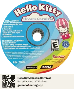 Hello Kitty: Dream Carnival Computer, NTSC disc