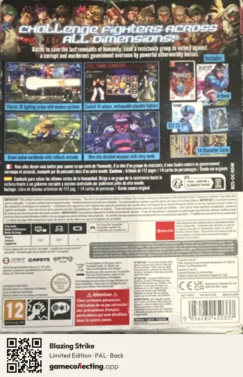 Blazing Strike Nintendo Switch, PAL box back