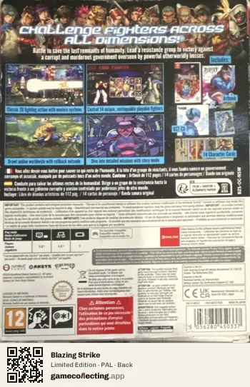 Blazing Strike Nintendo Switch, PAL box back