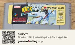 Kick Off Super Nintendo Entertainment System, PAL cartridge label