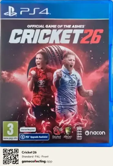 Cricket 26 PlayStation 4, PAL box front