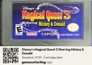 Disney's Magical Quest 3 Starring Mickey & Donald Game Boy Advance, NTSC cartridge label