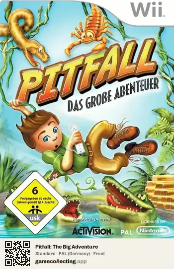 Pitfall: The Big Adventure Nintendo Wii, Germany box front