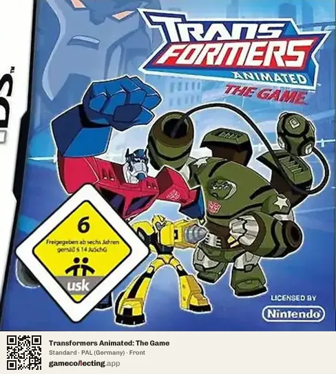 Transformers Animated: The Game Nintendo DS, Germany box front