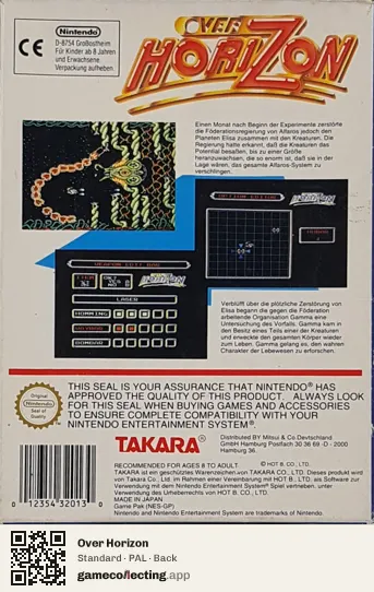 Over Horizon Nintendo Entertainment System, PAL box back