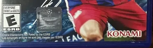 Pro Evolution Soccer 2015, the ESRB box on its front