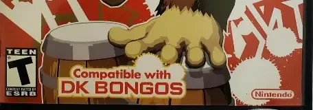 Donkey Konga 2, the ESRB box on its front