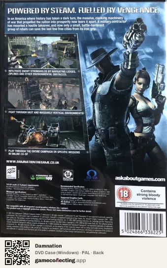 Damnation Computer, PAL box back