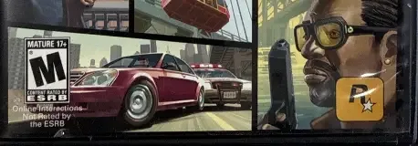 Grand Theft Auto IV, the ESRB box on its front