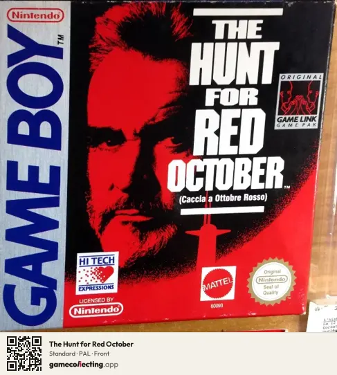 The Hunt for Red October Game Boy, PAL box front