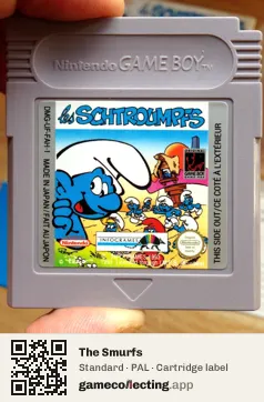 The Smurfs Game Boy, PAL cartridge label