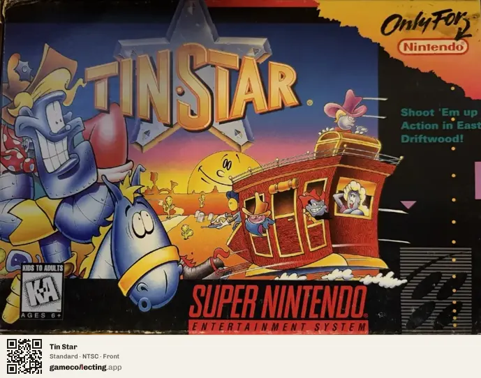 Tin Star Super Nintendo Entertainment System, NTSC box front