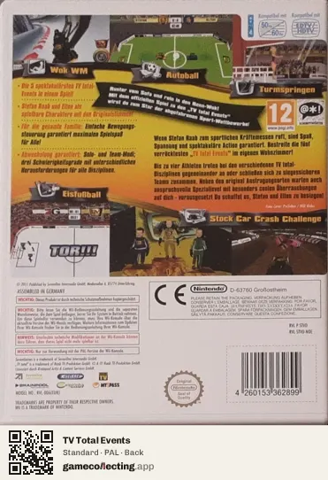 TV Total Events Nintendo Wii, PAL box back