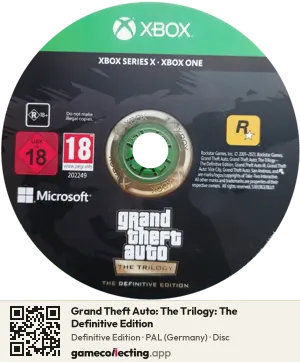 Grand Theft Auto: The Trilogy: The Definitive Edition Xbox Series X, PAL disc