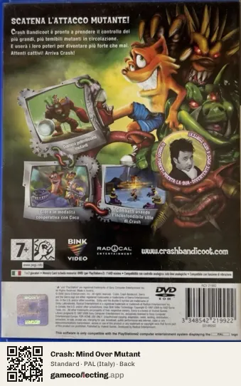 Crash: Mind Over Mutant PlayStation 2, Italy box back