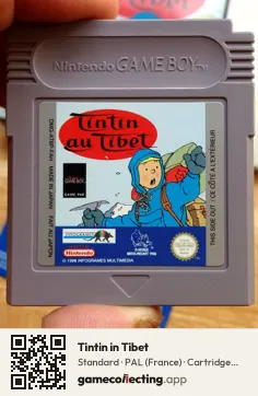 Tintin in Tibet Game Boy, PAL cartridge label