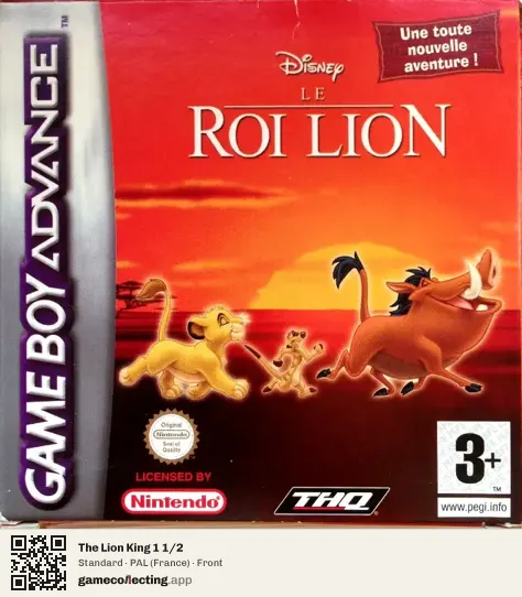 The Lion King 1 1/2 Game Boy Advance, France box front