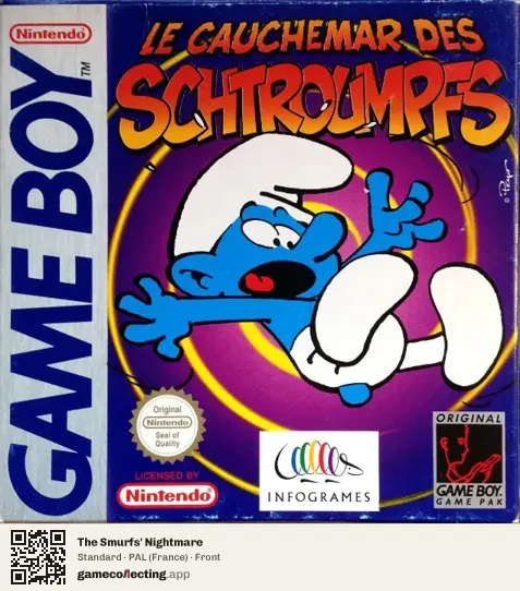 The Smurfs' Nightmare Game Boy, France box front