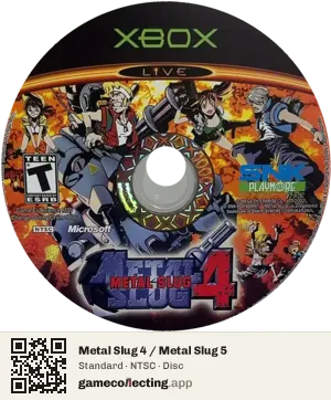 Metal Slug 4 / Metal Slug 5 Xbox, NTSC disc
