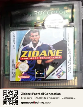 Zidane: Football Generation Game Boy Color, PAL cartridge label
