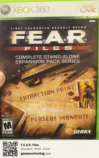 F.E.A.R. Files Xbox 360, NTSC box front