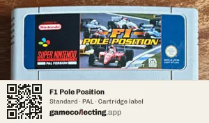 F1 Pole Position Super Nintendo Entertainment System, PAL cartridge label