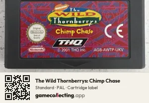 The Wild Thornberrys: Chimp Chase Game Boy Advance, PAL cartridge label