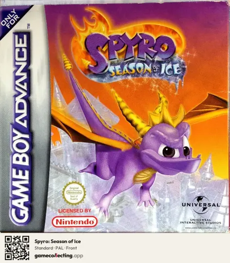 Spyro: Season of Ice Game Boy Advance, PAL box front