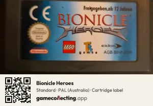 Bionicle Heroes Game Boy Advance, PAL cartridge label