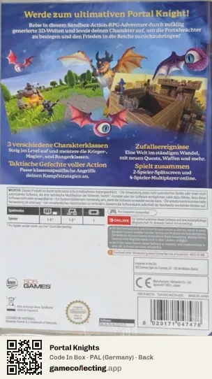 Portal Knights Nintendo Switch, Germany box back
