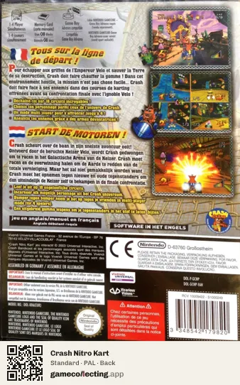 Crash Nitro Kart Nintendo GameCube, PAL box back
